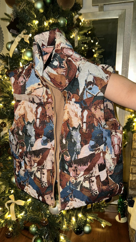 Cowgirl Jacquard Puffer Vest