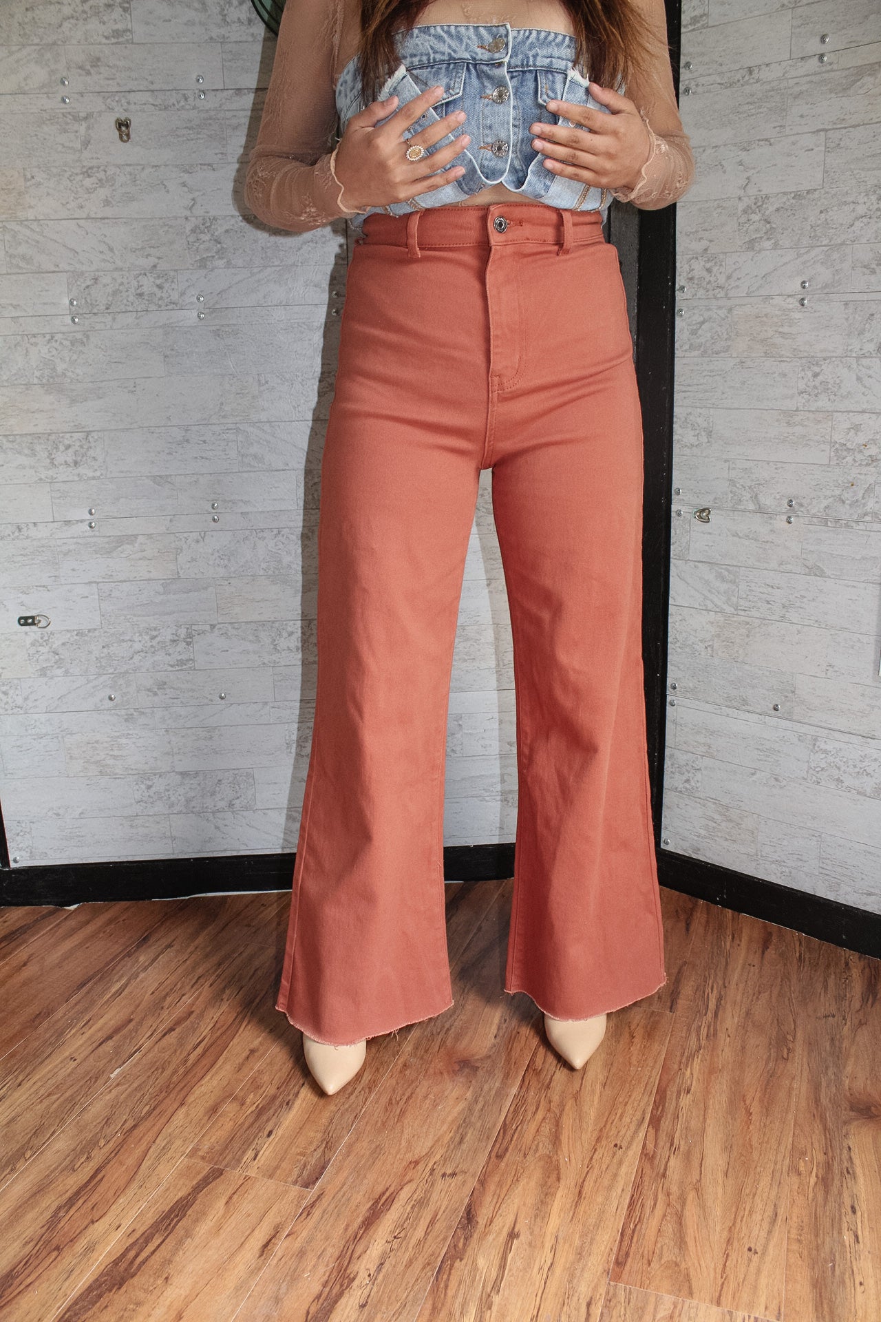 Wild & Chic Denim Jeans - Rust