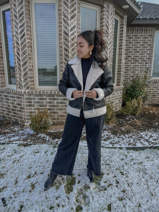 Snow Girl Faux Leather Jacket