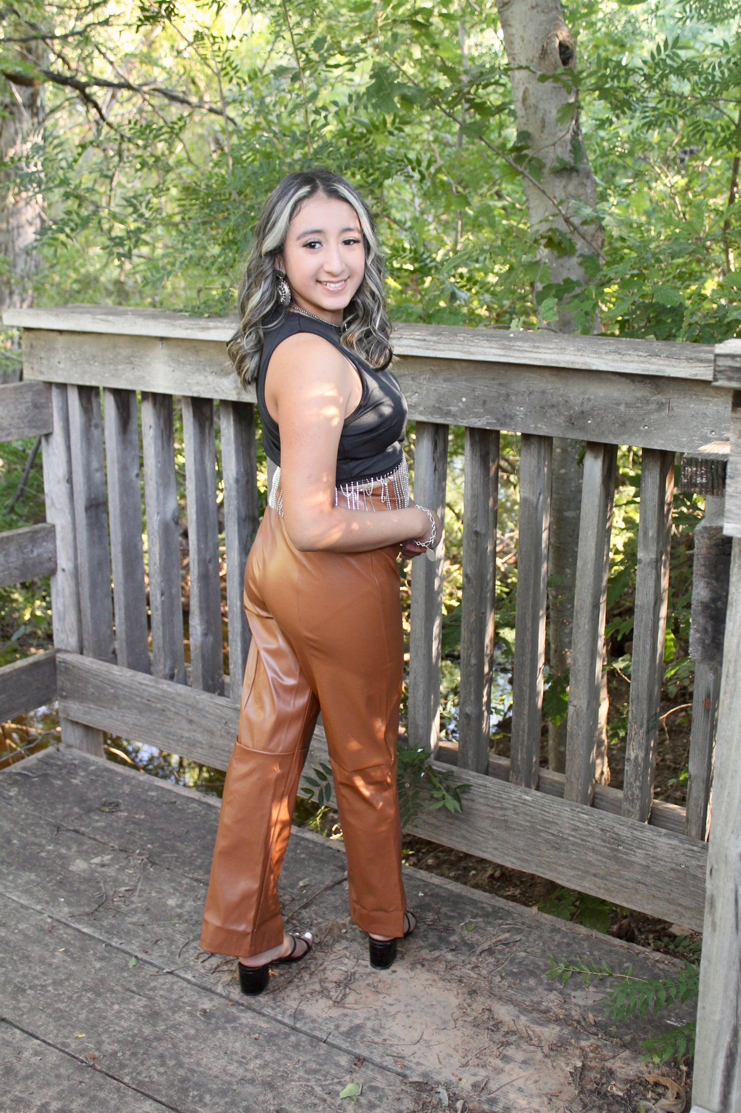 Effortlessly Chic Leather Pants - Brown